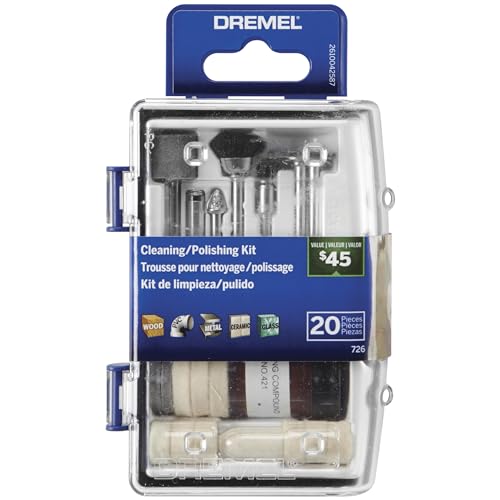 Dremel EZ726-01 EZ Lock Schuren & Polijsten Rotary Accessoires Kit, 8-delige set ideaal voor licht schuren, detailreiniging of polijstmaterialen