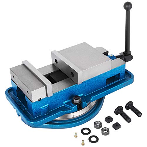 Happybuy 80 MM Heavy Duty Frees Bankklem Bankklem Vise Hoge Precisie Klemmen Bankschroef 3 Inch Kaak Breedte met 360 Graden Draaibare Base CNC Bankschroef