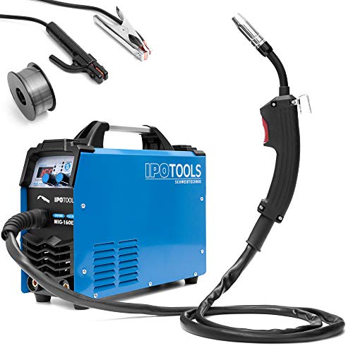 IPOTOOLS MIG-160ER MIG Lasapparaat, MIG MAG Lasapparaat, 160 ampère, voor FLUX/vuldraad en Elektroden, MMA, digitaal display, IGBT-technologie, 230 V