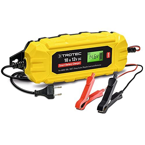 TROTEC Acculader PBCS 10A   universele acculader voor 12V accu's auto's, motoren, campers, tractoren, transportwagens