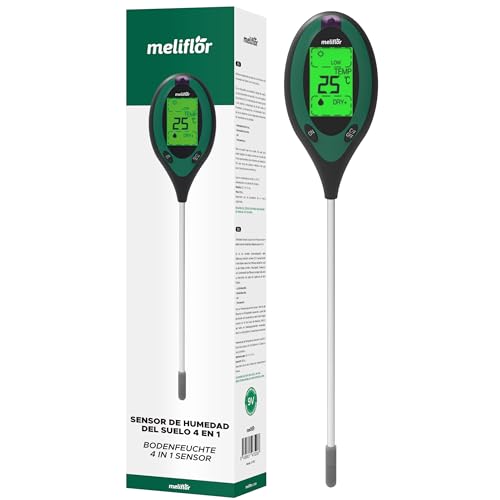 Meliflor 4-in-1 bodemvochtigheidsmeter (vochtigheid, pH, temperatuur, licht)