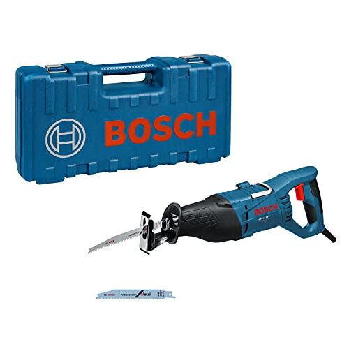 Bosch reciprozaagmachine GSA 1100 E (1100 watt, incl. 1x reciprozaagblad S 2345 X voor hout, 1x reciprozaagblad S 123 XF voor metaal, in koffer)