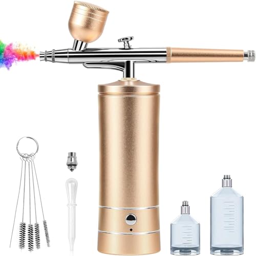 Luejnbogty Airbrush Airbrush Compressor Kit Zonder Oplaadbare Nail Art Accessoires Airbrush Draagbare Airbrush Kit voor Nagels, Cake