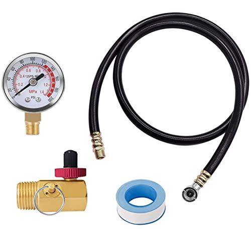 Aboiledy Luchttank-ventielset met manometer, luchttank-reparatieset met 2 manometer met 1/8-NPT, 4-voets luchtslang