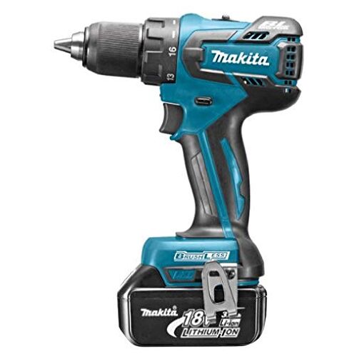 Makita Ø 13 mm boorschroevendraaier 18 V Li-Ion batterij (2 x 3,0 Ah (zonder 45 Nm DDF459RFJ kool), blauw, zilver