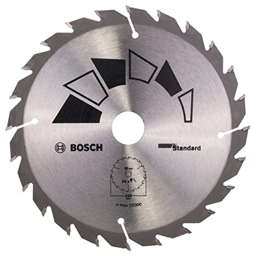 Bosch 1x Cirkelzaagblad Standard (zaagblad voor Hout, Ø 150 x 2.2/1.5 x 20/16 mm, 24 Tanden, ATB, met 1x Reduceerring 16 mm, Accessoires Cirkelzagen)