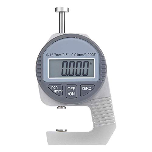 OKBY Digitale diktemeter LCD-uitlezing percentiel diktemeters 0-12,7 mm/0,5 inch 0,01 mm/0,0005 inch platte maatkop