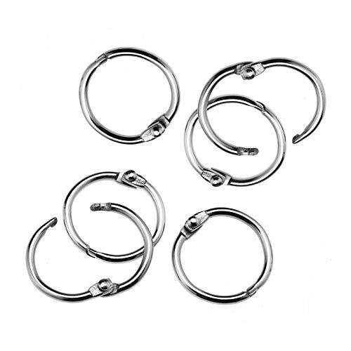 YINETTECH 100x navulbare blad Binder Snap Ring 0.8'' Spiraal Ring Split scharnierende Clips voor Losbladige boek Memo Filing Keys