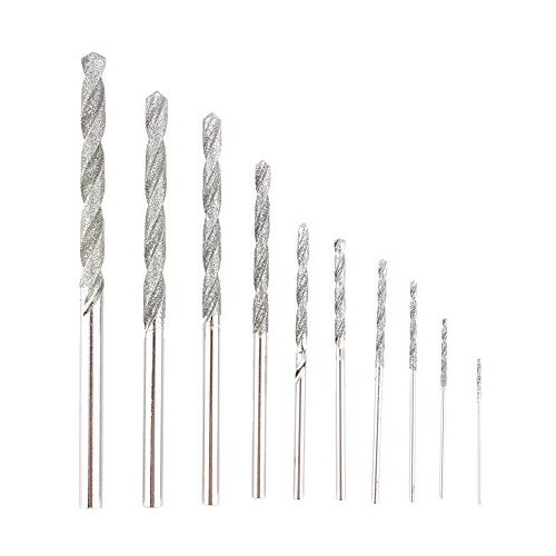 PUSOKEI Diamantboorset, 10st / set Diamantboorset Boorset voor glastegelsteen 0,8-4,0 mm,