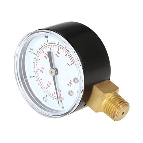 OZGZQ 50mm Manometer 0~15psi 0~1bar Waterdruk Wijzerplaat Hydraulische Manometer Meter Manometer 1/4" NPT-draad Manometerdruk