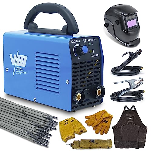 VECTOR Welding MMA ARC200G Elektrodenlasapparaat, 41-delig, 10 tot 200 A, hotstartfunctie, ARC Force, compact en licht, MMA/stick/E-hand, IGBT-technologie,