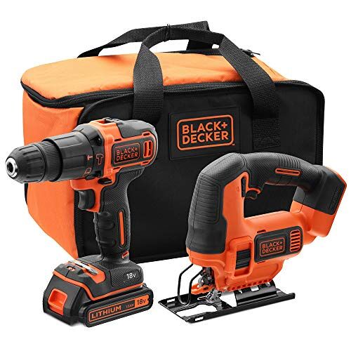 Black & Decker BCK22S1S 18V 1,5Ah Li-Ion accuset, boormachine-boorschroevendraaier + jig en tas