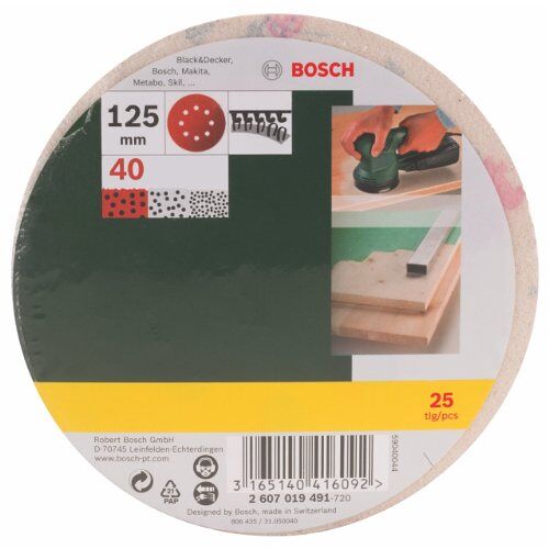 Bosch DIY schuurblad, verschillende materialen voor excenterschuurmachines korrel 40