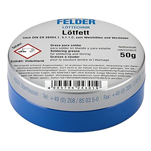 Unbekannt FELDER Soldeervet, soldeermiddel, soldeerpasta, soldeer, vet, soldeerpasta, doos 50 g