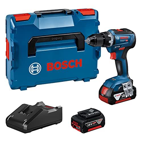 Bosch GSR 18V-55 Accuschroevendraaier, 2 x 4,0 Ah accu, 18 volt systeem, max. draaimoment: 55 Nm, in L-BOXX)