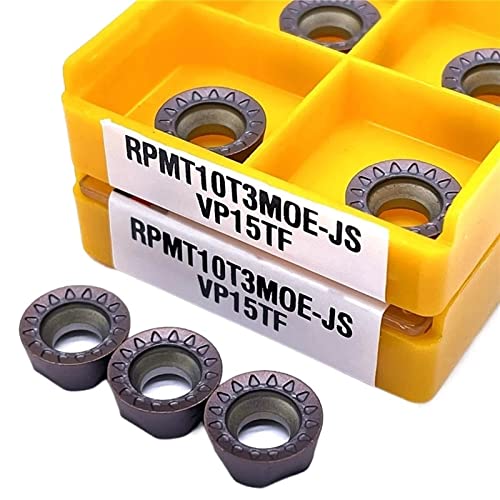 LYMFE Indexeerbaar hardmetalen draaibankgereedschap 10 stks RPMT10T3MO Draaibank Tool Interne Ronde Carbide Metaal Draaien