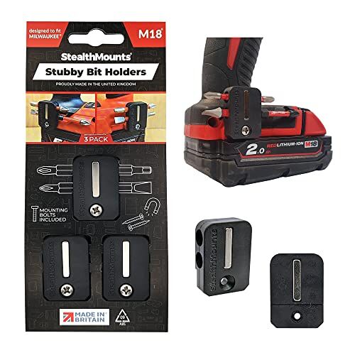 StealthMounts Stubby Bithouder voor Milwaukee M18   Stubby Magnetische Bithouder   Boorhouder   Perfecte bithouder voor Milwaukee M18 boren en stoten (2 stuks)