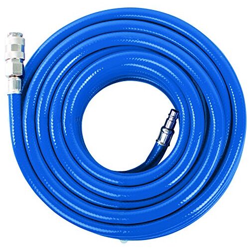 Scheppach Weefselpersluchtslang voor compressor   PVC 15 meter lengte   met snelkoppeling & nippel   Ø binnen 8 mm   persluchtcompressor accessoires compressorslang