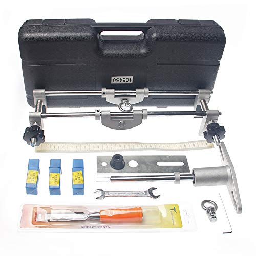 KATSU Tools KATSU deurslot installatie kit met 3 wolfraam stalen snijders 18 22 25mm, deurslot mortiser fitting Jig Set, voor houten deuren slot installatie vervanging en onderhoud 105450