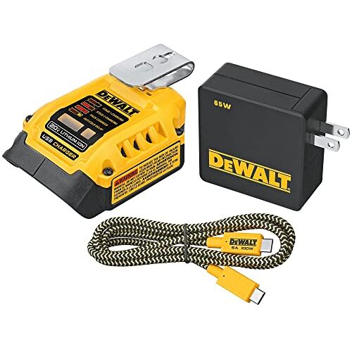 DeWalt Draagbare oplader 5 A voor het opladen van apparaten en accu's met USB-C ingang en uitgang