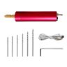 DMJUZE DIY USB Drilling Electric Tool Set,Mini Light Power Electric Hand Drill,0.7-1.2mm Micro Aluminum Portable Cordless Handheld Drill Bit,for Trimming,Cutting,Drilling,Engraving,Polishing,Carving (Red)