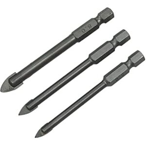 Amtech F0972 tegel- en glasset, wolfraamcarbide getipt, snelwisseling 3-delige zeskantbooren, 5mm, 6mm en 8mm Amtech F0972 tegel- en glasset, wolfraamcarbide getipt, snelwisseling 3-delige zeskantbooren, 5mm, 6mm en 8mm