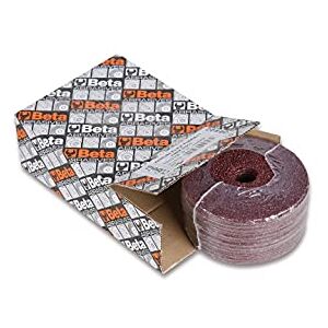 Beta 11450A Klittenbandschuurschijven met korundcanvas voor draagbare haakse slijpers, 10 stuks, 36 mm korrel 22 mm Beta 11450A Klittenbandschuurschijven met korundcanvas voor draagbare haakse slijpers, 10 stuks, 36 mm korrel 22 mm