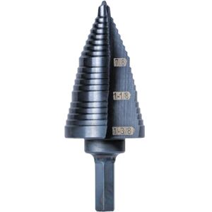 KLEIN TOOLS Klein Gereedschap Stap Boor, Dubbel-Fluit 3-hole sizes KLEIN TOOLS Klein Gereedschap Stap Boor, Dubbel-Fluit 3-hole sizes