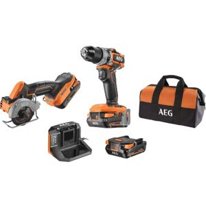 AEG Duo Brushless: 18V Brushless Subcompact 18V mini multi-materiaal zaag Brushless Subcompact 18V, 2x 2,0Ah batterijen, oplader, tas JP18A2SBL-202B AEG Duo Brushless: 18V Brushless Subcompact 18V mini multi-materiaal zaag Brushless Subcompact 18V, 2x 2,0Ah batterijen, oplader, tas JP18A2SBL-202B
