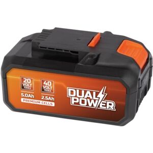 POWERPLUS Dual Power battery POWDP9037-2x20V, 5.0Ah, 2.5Ah for 20V & 40V tools power indicator LEDs battery platform POWERPLUS Dual Power battery POWDP9037-2x20V, 5.0Ah, 2.5Ah for 20V & 40V tools power indicator LEDs battery platform