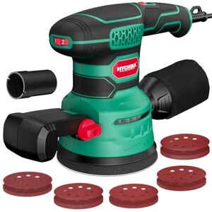 HYCHIKA BETTER TOOLS FOR BETTER LIFE HYCHIKA Excentrische schuurmachine, 450 W, 125 mm, 6 snelheden, 6000-12000OPM, efficiënt stofopvangsysteem, met 20 stuks 8-gaats schuurpapier, ideaal voor het slijpen van metaal, hout enz HYCHIKA BETTER TOOLS FOR BETTER LIFE HYCHIKA Excentrische schuurmachine, 450 W, 125 mm, 6 snelheden, 6000-12000OPM, efficiënt stofopvangsysteem, met 20 stuks 8-gaats schuurpapier, ideaal voor het slijpen van metaal, hout enz