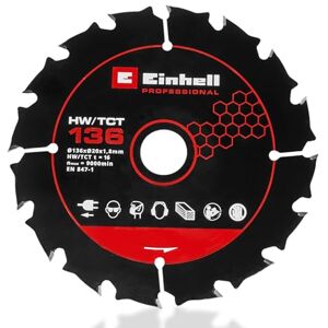 Einhell Origineel cirkelzaagblad 136x20 (zaagaccessoires, Ø 136 mm, opname 20 mm, 16 tanden, wisseltanden, snijbreedte 1,8 mm, uitgerust met hardmetaal, voor accu-handcirkelzagen) Einhell Origineel cirkelzaagblad 136x20 (zaagaccessoires, Ø 136 mm, opname 20 mm, 16 tanden, wisseltanden, snijbreedte 1,8 mm, uitgerust met hardmetaal, voor accu-handcirkelzagen)
