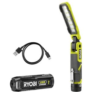 RYOBI 4V USB lithium werklamp, 3 intensiteiten: 500/250/100 lumen, magnetische basis, USB-C kabel, 1 x 4V 2,0 Ah lithium USB-batterij, RLI4-120G RYOBI 4V USB lithium werklamp, 3 intensiteiten: 500/250/100 lumen, magnetische basis, USB-C kabel, 1 x 4V 2,0 Ah lithium USB-batterij, RLI4-120G