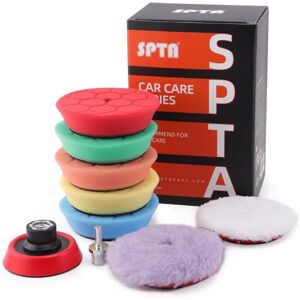 SPTA FLPS3MIX Mini-polijstspons, 9-delig, 80 mm, Hex-Loc polijstsponzen met polijstvacht en polijstschijf, polijstpad, M14-adapter, boren voor excentrische polijstmachine, slijpmachine SPTA FLPS3MIX Mini-polijstspons, 9-delig, 80 mm, Hex-Loc polijstsponzen met polijstvacht en polijstschijf, polijstpad, M14-adapter, boren voor excentrische polijstmachine, slijpmachine