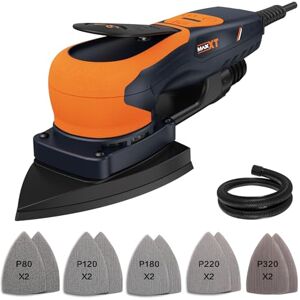 MAXXT driehoekige schuurmachine met borstelloze motor, 350 W, 3 mm baan, 4000-10.000 omw/min, schuuroppervlak 100 x 152 x 152 mm, perfect voor nauwe ruimtes MAXXT driehoekige schuurmachine met borstelloze motor, 350 W, 3 mm baan, 4000-10.000 omw/min, schuuroppervlak 100 x 152 x 152 mm, perfect voor nauwe ruimtes