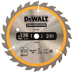 DeWalt DT1947 cirkelzaagblad accu 136/10 mm 24WZ, 1 stuk DeWalt DT1947 cirkelzaagblad accu 136/10 mm 24WZ, 1 stuk
