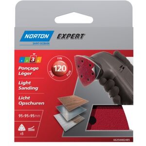 Symantec H216 Set van 5 Expert zelfmontage schuurpapier blad met 6 gaten voor driehoekige zanders diameter 95 mm korrel 120 Symantec H216 Set van 5 Expert zelfmontage schuurpapier blad met 6 gaten voor driehoekige zanders diameter 95 mm korrel 120