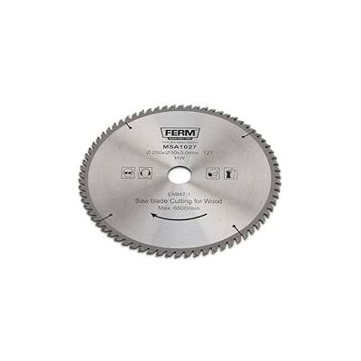 Ferm Zaagblad, 250x30/16 mm 72Z, 1 stuk, zwart Ferm Zaagblad, 250x30/16 mm 72Z, 1 stuk, zwart