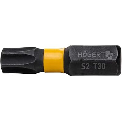 Högert TECHNIK Torx slagbitset, 20-delig, TX30, magnetisch, 1/4 inch zeskant, 50 mm, gehard S2-staal, duurzaam, antislip, voor slagschroevendraaiers en accuschroevendraaiers Högert TECHNIK Torx slagbitset, 20-delig, TX30, magnetisch, 1/4 inch zeskant, 50 mm, gehard S2-staal, duurzaam, antislip, voor slagschroevendraaiers en accuschroevendraaiers