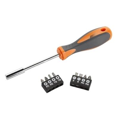 Zarivy 9-delige bit- en bithouderset, compatibel met schroevendraaiers, ideaal voor precisiewerk en onderhoudswerkzaamheden. Zarivy 9-delige bit- en bithouderset, compatibel met schroevendraaiers, ideaal voor precisiewerk en onderhoudswerkzaamheden.