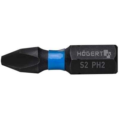 Högert TECHNIK Slagbitset, 20-delig, PH2, magnetisch, 1/4 inch zeskant, 50 mm, gehard S2-staal, duurzaam, antislip, voor slagschroevendraaiers en accuschroevendraaiers Högert TECHNIK Slagbitset, 20-delig, PH2, magnetisch, 1/4 inch zeskant, 50 mm, gehard S2-staal, duurzaam, antislip, voor slagschroevendraaiers en accuschroevendraaiers