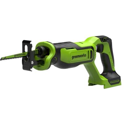 Greenworks Borstelloze reciprozaag 24V, slaglengte 26 cm, 3200 slagen/min, inclusief zaagblad, batterij niet inbegrepen Greenworks Borstelloze reciprozaag 24V, slaglengte 26 cm, 3200 slagen/min, inclusief zaagblad, batterij niet inbegrepen