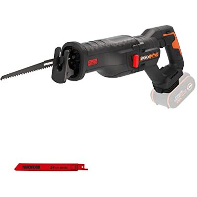 WORX WX516.9 NITRO Accu-reciprozaag, 20 V, sterke borstelloze motor, snelle vervanging van zaagblad, variabele zaagsnelheid, LED-licht, incl. hout- en metaalzaagblad, zonder accu en oplader WORX WX516.9 NITRO Accu-reciprozaag, 20 V, sterke borstelloze motor, snelle vervanging van zaagblad, variabele zaagsnelheid, LED-licht, incl. hout- en metaalzaagblad, zonder accu en oplader