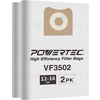 POWERTEC 75002 Droge Natte Vac Hoge Efficiëntie Vervanging Filterzak voor Ridgid VF3502-2 Pack, Fit POWERTEC 75002 Droge Natte Vac Hoge Efficiëntie Vervanging Filterzak voor Ridgid VF3502-2 Pack, Fit