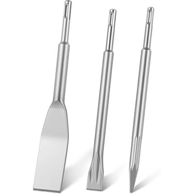 VEVOR SDS Plus beitelset, 3-delig, accessoires voor elektrisch gereedschap, punt- en platte beitels voor slaghamer, voor het verwijderen van tegels, voor beton, metselwerk VEVOR SDS Plus beitelset, 3-delig, accessoires voor elektrisch gereedschap, punt- en platte beitels voor slaghamer, voor het verwijderen van tegels, voor beton, metselwerk