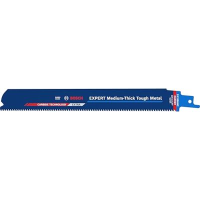 Bosch 10x EXPERT Medium-Thick Tough Metal- zaagblad S1155HHC (voor Staal, Roestvrijstalen buizen, Lengte 225 mm, Professional Accessoires Reciprozaag) Bosch 10x EXPERT Medium-Thick Tough Metal- zaagblad S1155HHC (voor Staal, Roestvrijstalen buizen, Lengte 225 mm, Professional Accessoires Reciprozaag)