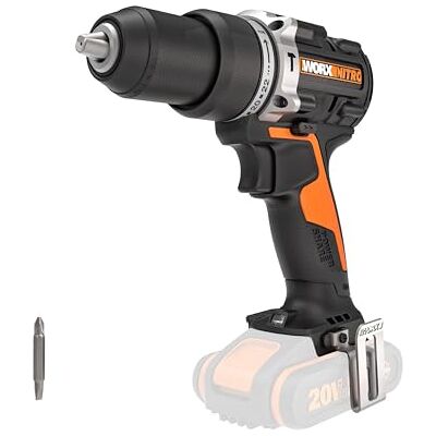 WORX Nitro WX352.9 Accu-slagboorschroevendraaierset, 20 V, sterkere prestaties dankzij borstelloze motor, voor schroeven, boren en slagboren, 60 Nm, 2-versnellingen en led-licht, zonder accu en WORX Nitro WX352.9 Accu-slagboorschroevendraaierset, 20 V, sterkere prestaties dankzij borstelloze motor, voor schroeven, boren en slagboren, 60 Nm, 2-versnellingen en led-licht, zonder accu en