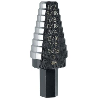 IRWIN Tools Unibit 3/16 inch op 1/2 inch step-drill bit Hogesnelheidsstaal. #20 (9/16-1") zwart IRWIN Tools Unibit 3/16 inch op 1/2 inch step-drill bit Hogesnelheidsstaal. #20 (9/16-1") zwart