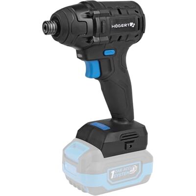 Högert TECHNIK Accu-slagschroevendraaier, 18 V, borstelloze slagmachine, 200 Nm draaimoment, 1/4'' HEX, ledverlichting, 3 draaimomentniveaus, zonder accu, metalen aandrijving Högert TECHNIK Accu-slagschroevendraaier, 18 V, borstelloze slagmachine, 200 Nm draaimoment, 1/4'' HEX, ledverlichting, 3 draaimomentniveaus, zonder accu, metalen aandrijving