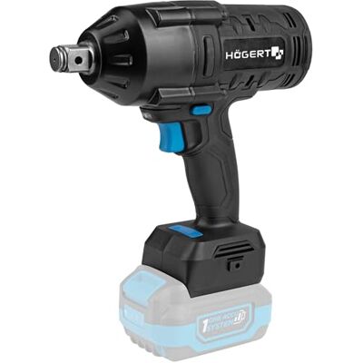 Högert Technik Draadloze borstelloze slagschroevendraaier, 18 V, 1000 Nm, 1300 Nm losbrekmoment, 3/4 inch vierkante handgreep, ledverlichting, 3 snelheden, zonder accu, thermische beveiliging, metalen Högert Technik Draadloze borstelloze slagschroevendraaier, 18 V, 1000 Nm, 1300 Nm losbrekmoment, 3/4 inch vierkante handgreep, ledverlichting, 3 snelheden, zonder accu, thermische beveiliging, metalen